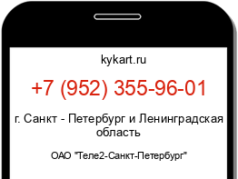 Информация о номере телефона +7 (952) 355-96-01: регион, оператор