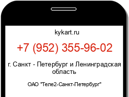 Информация о номере телефона +7 (952) 355-96-02: регион, оператор