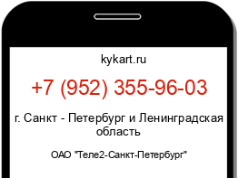 Информация о номере телефона +7 (952) 355-96-03: регион, оператор