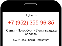 Информация о номере телефона +7 (952) 355-96-35: регион, оператор