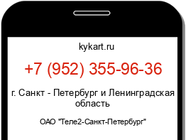 Информация о номере телефона +7 (952) 355-96-36: регион, оператор