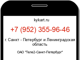 Информация о номере телефона +7 (952) 355-96-46: регион, оператор