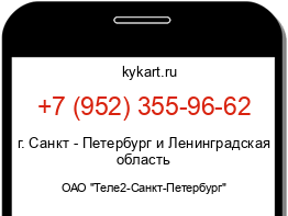 Информация о номере телефона +7 (952) 355-96-62: регион, оператор