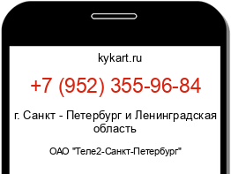 Информация о номере телефона +7 (952) 355-96-84: регион, оператор