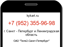 Информация о номере телефона +7 (952) 355-96-98: регион, оператор