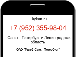 Информация о номере телефона +7 (952) 355-98-04: регион, оператор