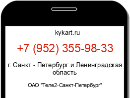 Информация о номере телефона +7 (952) 355-98-33: регион, оператор