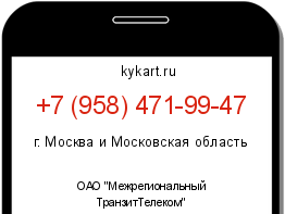 Информация о номере телефона +7 (958) 471-99-47: регион, оператор