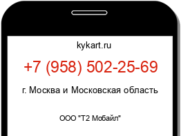 Информация о номере телефона +7 (958) 502-25-69: регион, оператор