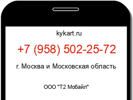 Информация о номере телефона +7 (958) 502-25-72: регион, оператор