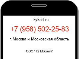 Информация о номере телефона +7 (958) 502-25-83: регион, оператор