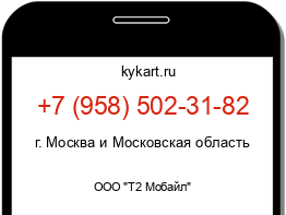 Информация о номере телефона +7 (958) 502-31-82: регион, оператор