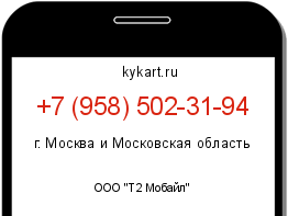 Информация о номере телефона +7 (958) 502-31-94: регион, оператор