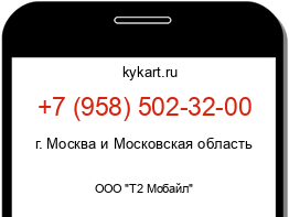 Информация о номере телефона +7 (958) 502-32-00: регион, оператор
