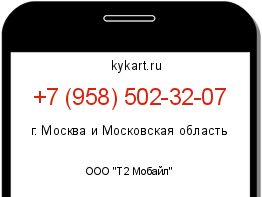 Информация о номере телефона +7 (958) 502-32-07: регион, оператор