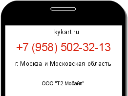 Информация о номере телефона +7 (958) 502-32-13: регион, оператор