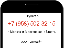 Информация о номере телефона +7 (958) 502-32-15: регион, оператор