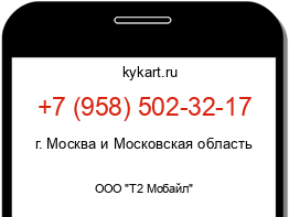 Информация о номере телефона +7 (958) 502-32-17: регион, оператор