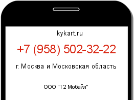 Информация о номере телефона +7 (958) 502-32-22: регион, оператор