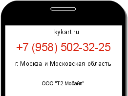 Информация о номере телефона +7 (958) 502-32-25: регион, оператор