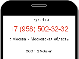 Информация о номере телефона +7 (958) 502-32-32: регион, оператор