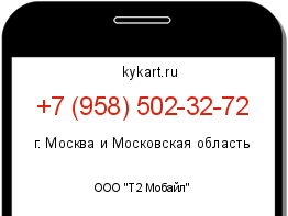 Информация о номере телефона +7 (958) 502-32-72: регион, оператор