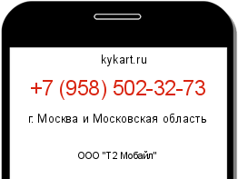Информация о номере телефона +7 (958) 502-32-73: регион, оператор
