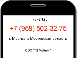 Информация о номере телефона +7 (958) 502-32-75: регион, оператор