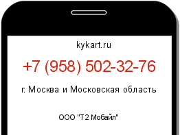 Информация о номере телефона +7 (958) 502-32-76: регион, оператор