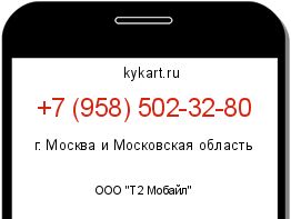 Информация о номере телефона +7 (958) 502-32-80: регион, оператор