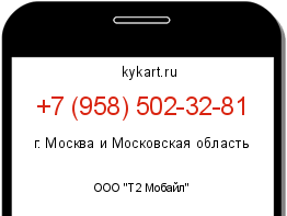 Информация о номере телефона +7 (958) 502-32-81: регион, оператор