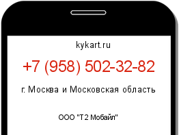 Информация о номере телефона +7 (958) 502-32-82: регион, оператор