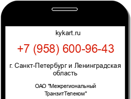 Информация о номере телефона +7 (958) 600-96-43: регион, оператор