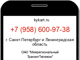 Информация о номере телефона +7 (958) 600-97-38: регион, оператор
