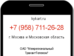 Информация о номере телефона +7 (958) 711-26-28: регион, оператор