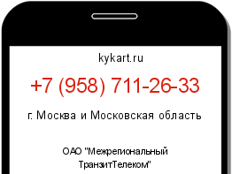Информация о номере телефона +7 (958) 711-26-33: регион, оператор