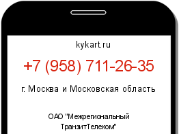 Информация о номере телефона +7 (958) 711-26-35: регион, оператор