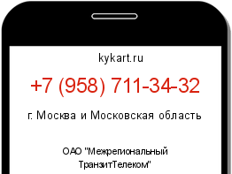 Информация о номере телефона +7 (958) 711-34-32: регион, оператор
