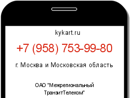 Информация о номере телефона +7 (958) 753-99-80: регион, оператор