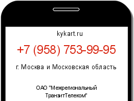 Информация о номере телефона +7 (958) 753-99-95: регион, оператор