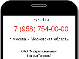 Информация о номере телефона +7 (958) 754-00-00: регион, оператор