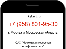 Информация о номере телефона +7 (958) 801-95-30: регион, оператор