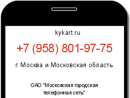 Информация о номере телефона +7 (958) 801-97-75: регион, оператор
