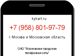 Информация о номере телефона +7 (958) 801-97-79: регион, оператор