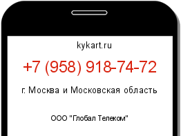 Информация о номере телефона +7 (958) 918-74-72: регион, оператор