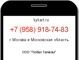 Информация о номере телефона +7 (958) 918-74-83: регион, оператор