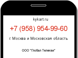 Информация о номере телефона +7 (958) 954-99-60: регион, оператор