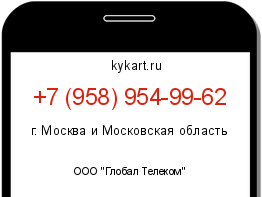 Информация о номере телефона +7 (958) 954-99-62: регион, оператор