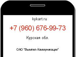 Информация о номере телефона +7 (960) 676-99-73: регион, оператор