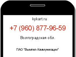 Информация о номере телефона +7 (960) 877-96-59: регион, оператор